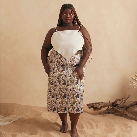 Hilary MacMillan White Linen Blend Handkerchief Tie Tank, BNWT, XL - Picture 1 of 10